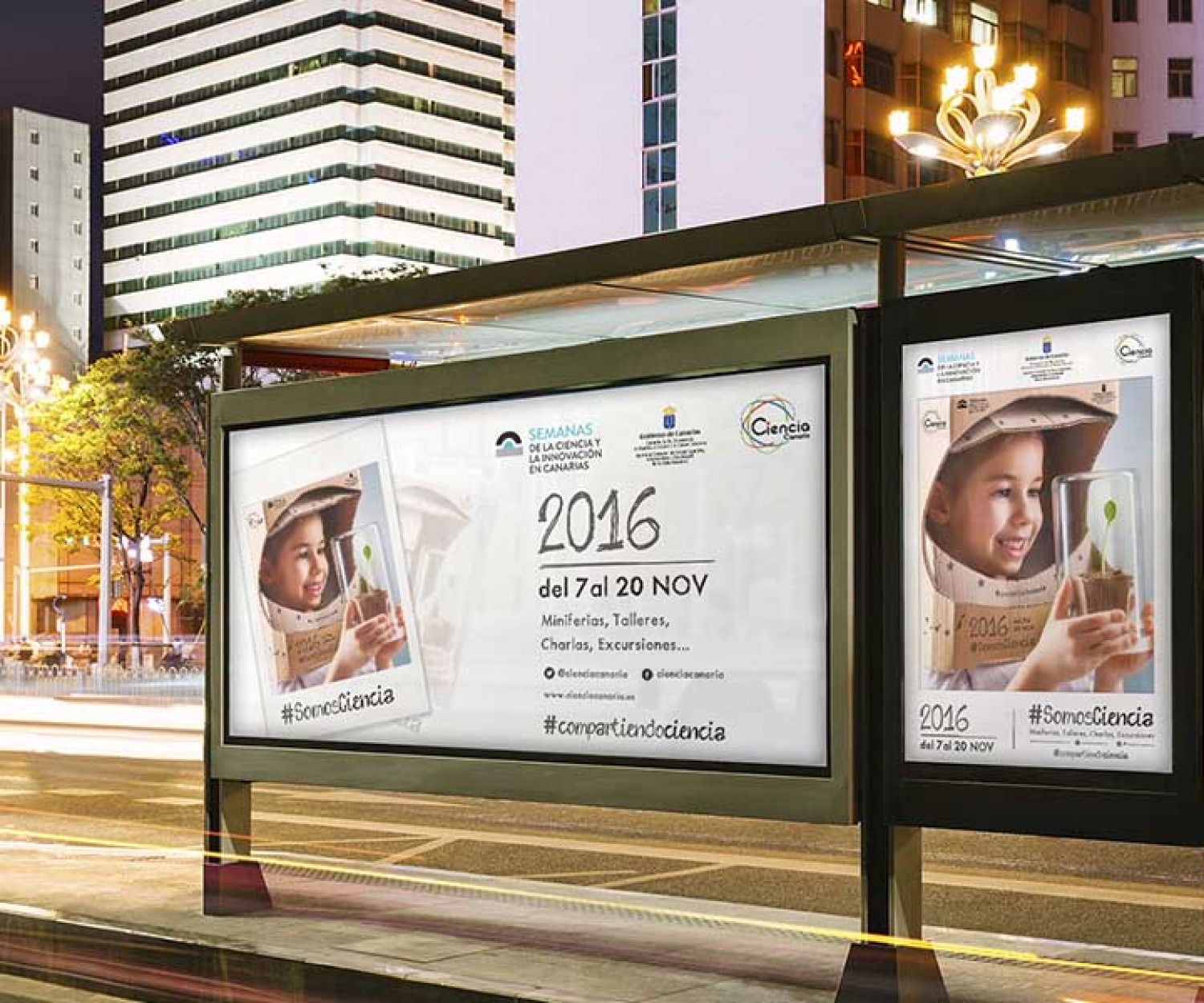 publicidad diseño ilustraciòn semana de la ciencia 2016 las palmas gc por muum design