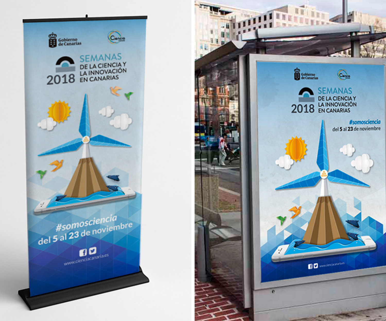 publicidad diseño rotulación semana de la ciencia 2018 las palmas gc por muum design