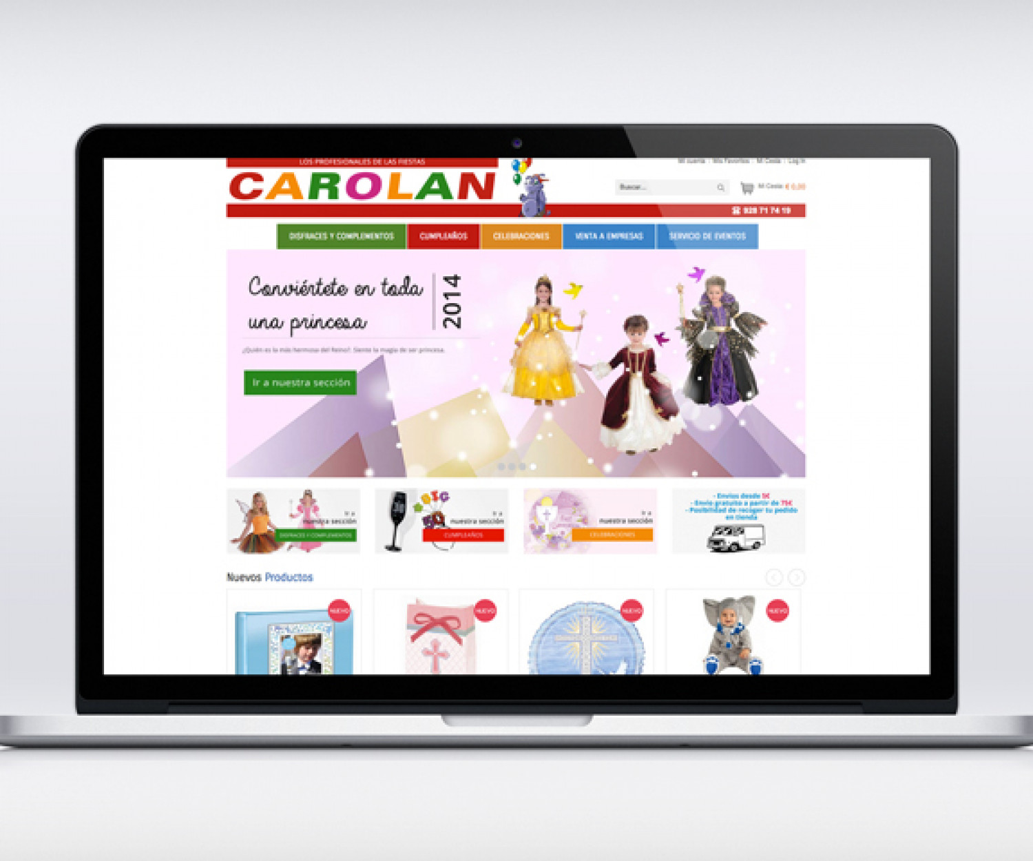 Diseño y usabilidad web de Carolan fiestas Diseño web y usabilidad de la web de Carolan fiestas